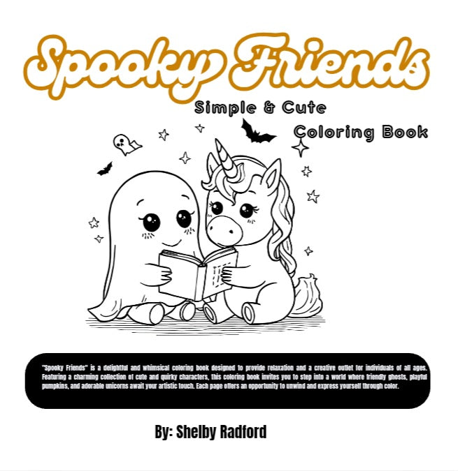 Spooky Friends Simple & Cute Coloring Book